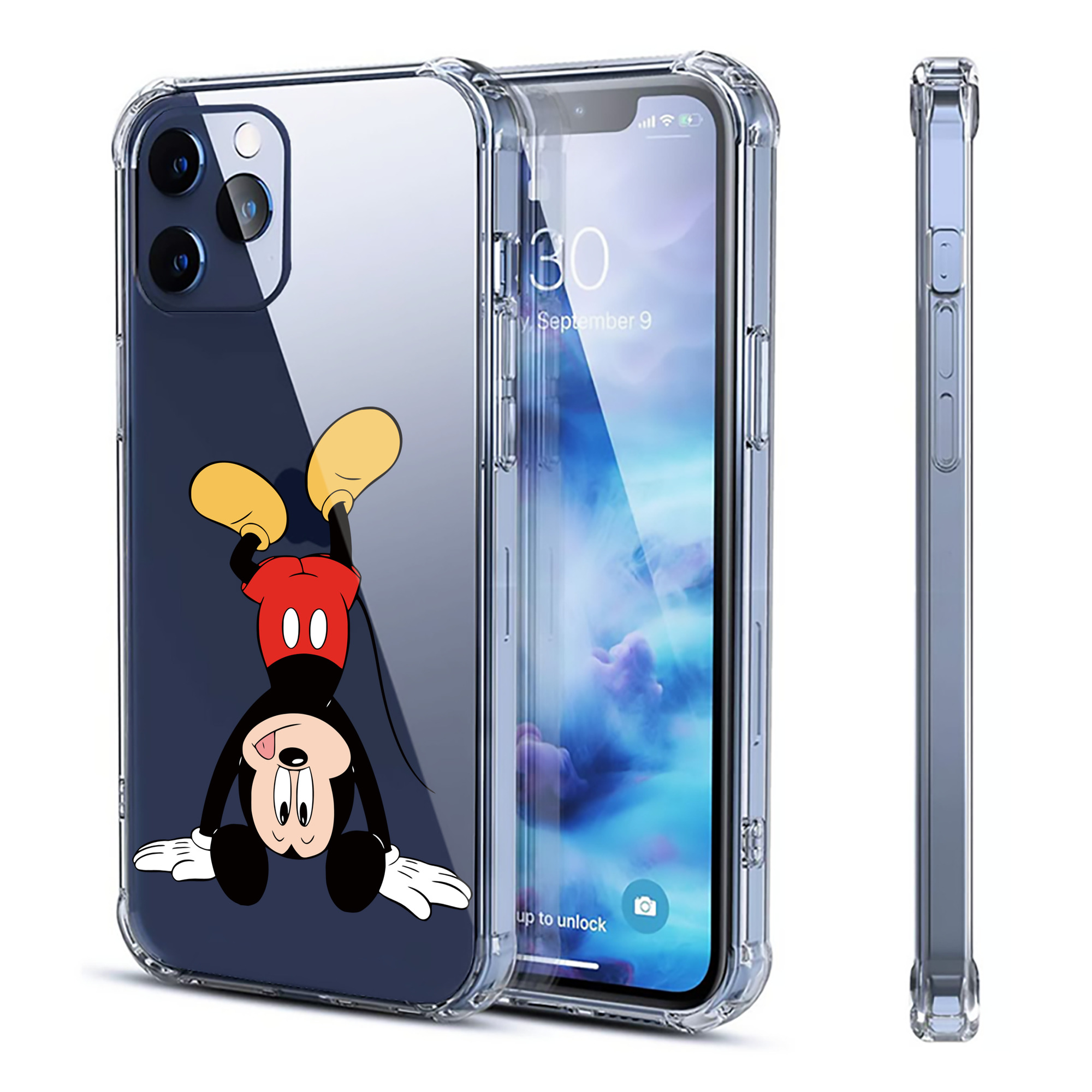 （画像用） ミッキーマウス Mickey Mouse 【iPhone 12シリーズ対応】透明スマホケース（クリアソフトケース）